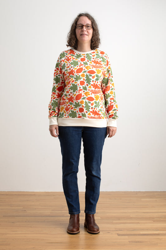 Adult Sweatshirt - Leaves Yellow & Green
