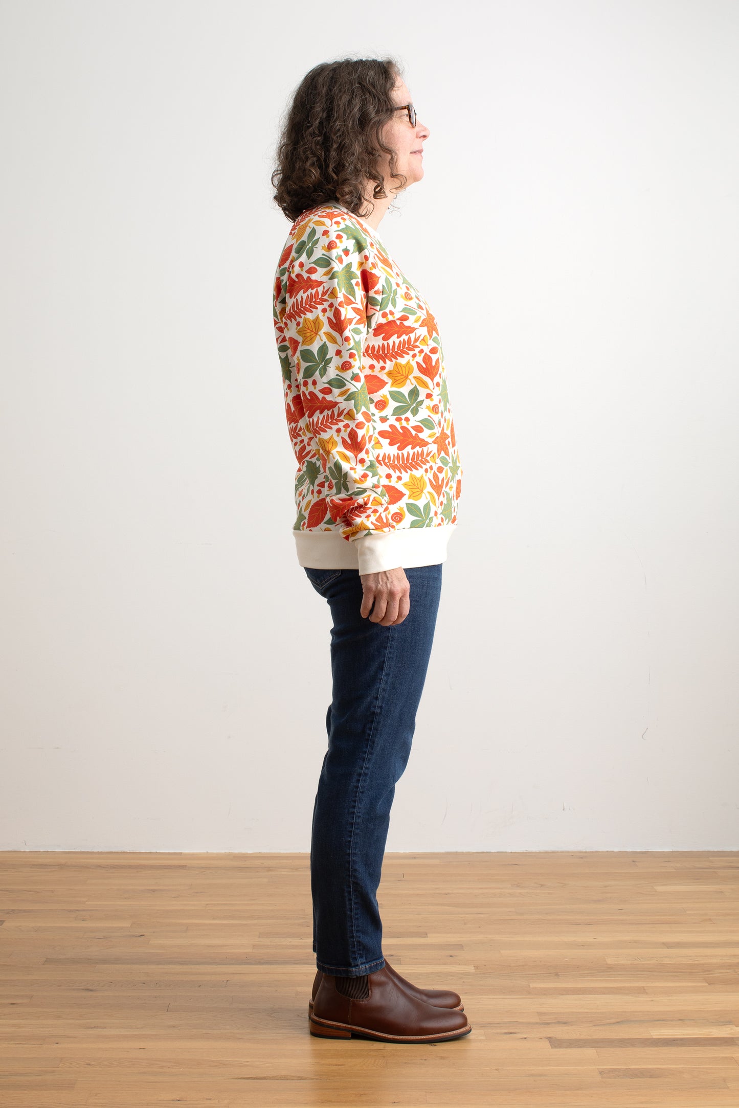 Adult Sweatshirt - Leaves Yellow & Green