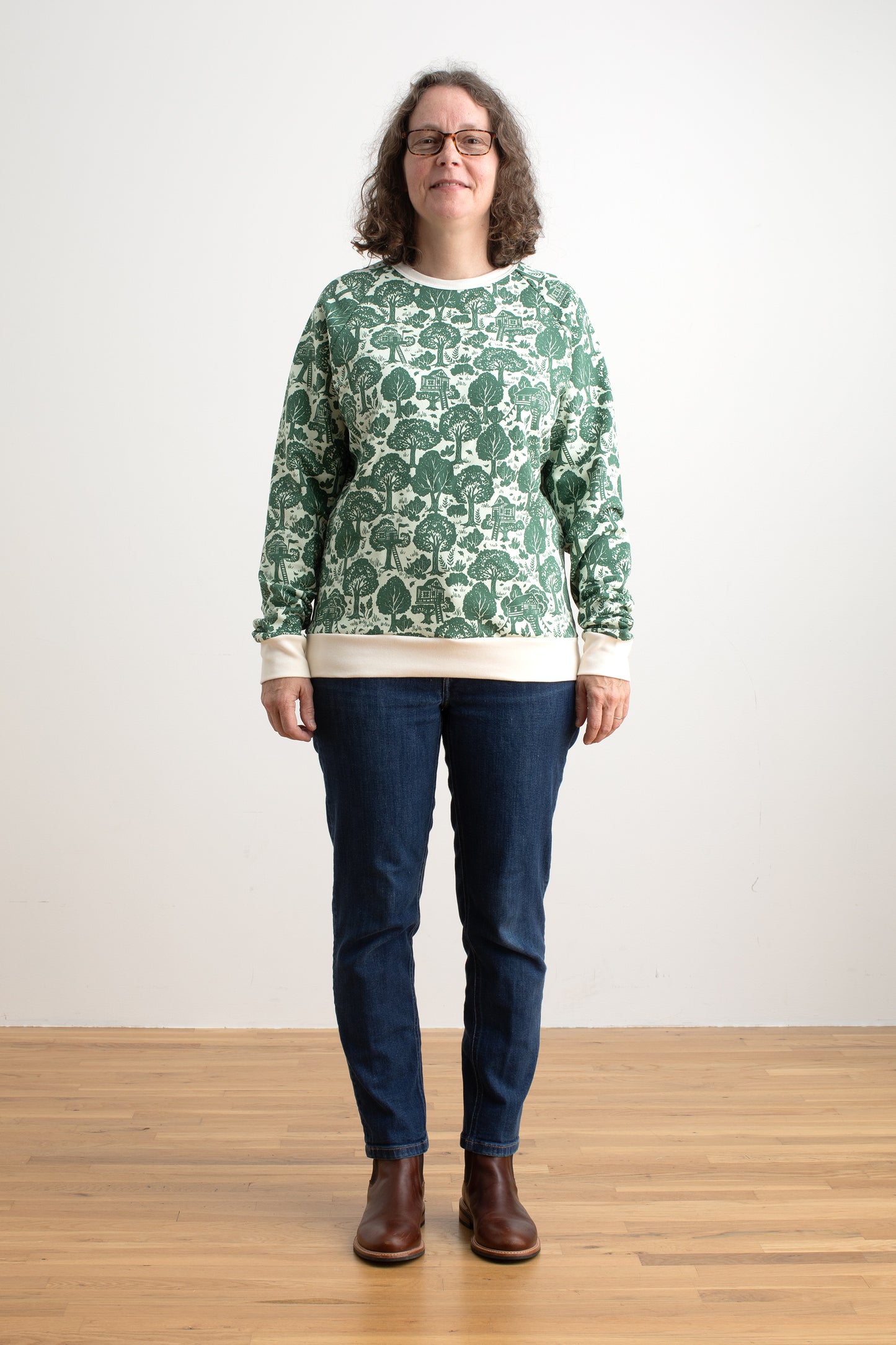 Adult Sweatshirt - Treehouses Green