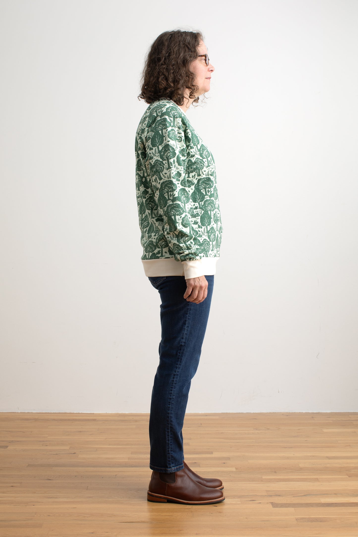 Adult Sweatshirt - Treehouses Green