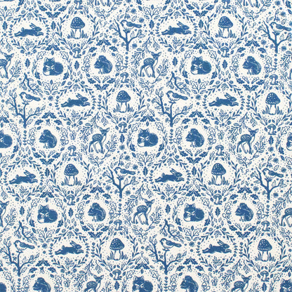 Footed Romper - Animal Tapestry Delft Blue