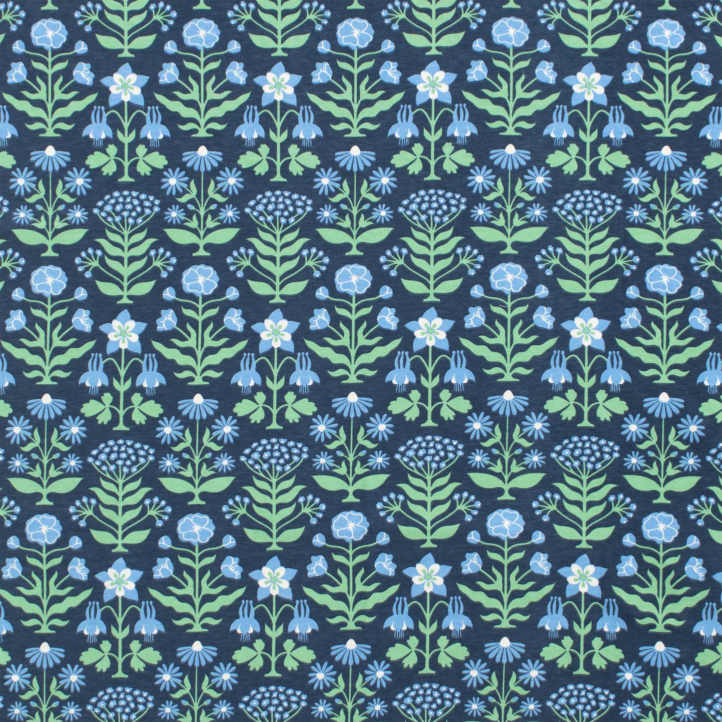 Lausanne Baby Dress - Blockprint Floral Blue & Green