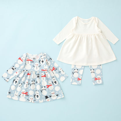 Baby Dress Bundle - Snow Creatures Sky Blue