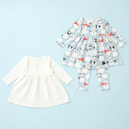 Baby Dress Bundle - Snow Creatures Sky Blue