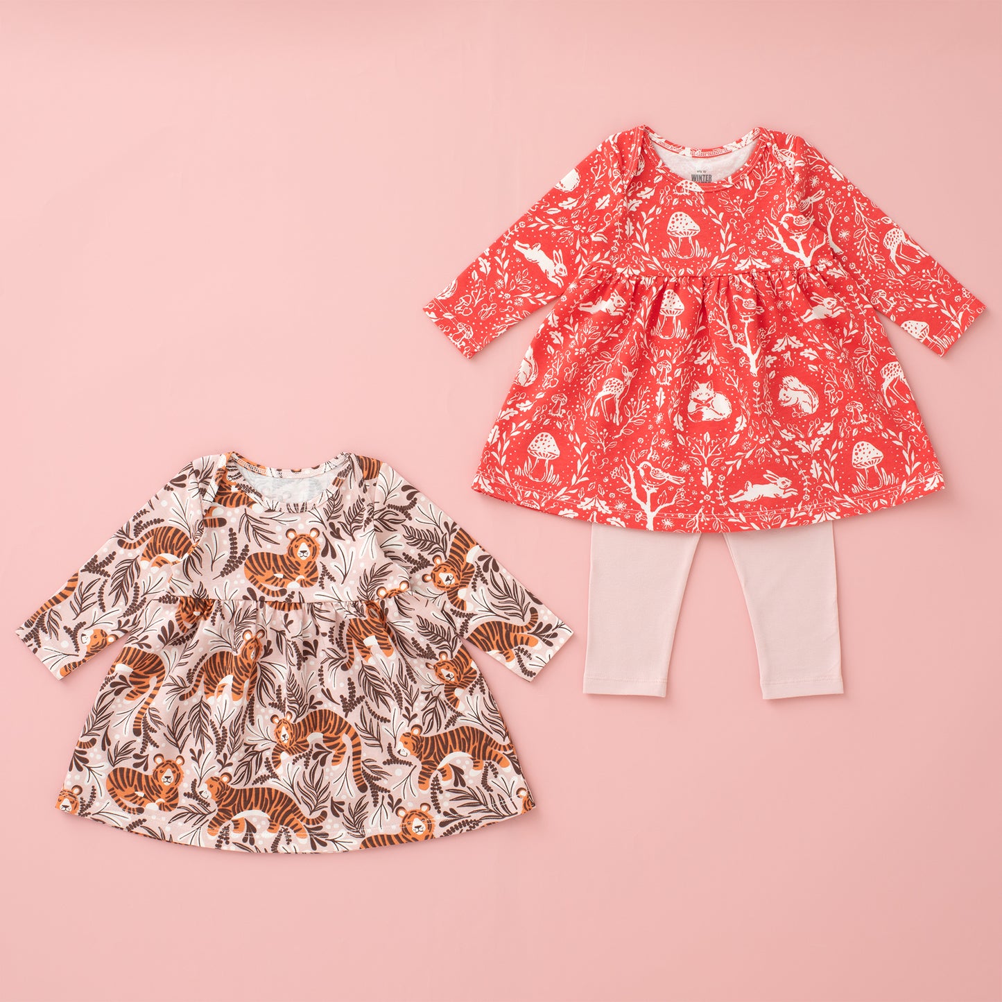 Baby Dress Bundle - Wildlife Pink & Red