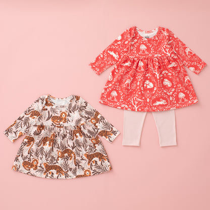 Baby Dress Bundle - Wildlife Pink & Red