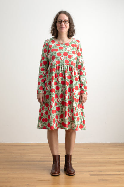 Copenhagen Dress - Apples Red & Green