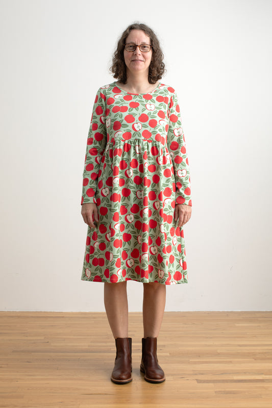 Copenhagen Dress - Apples Red & Green