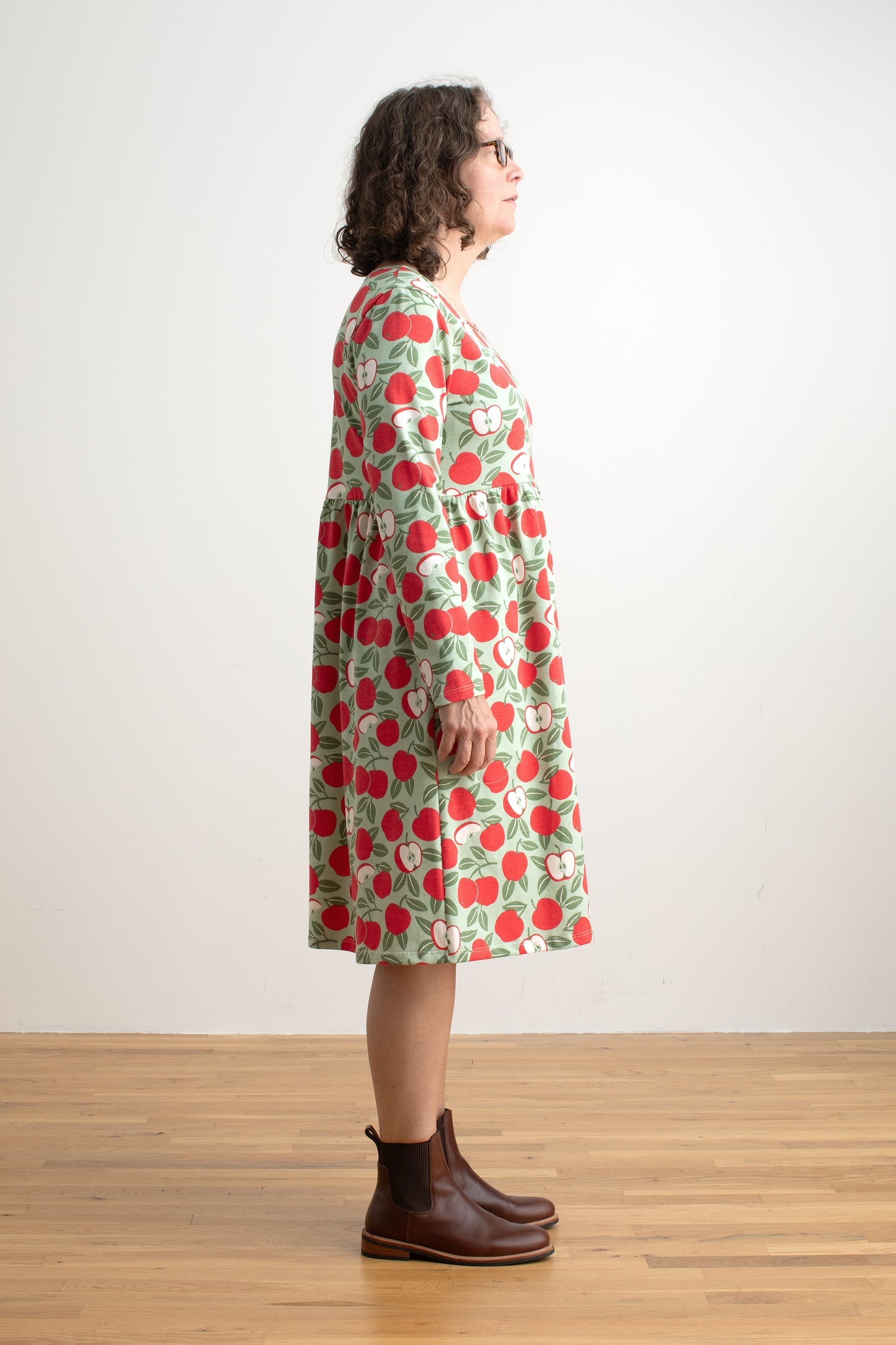 Copenhagen Dress - Apples Red & Green