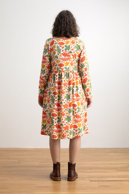Copenhagen Dress - Leaves Yellow & Green