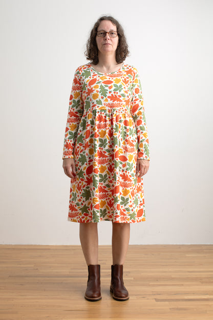 Copenhagen Dress - Leaves Yellow & Green