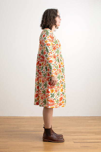 Copenhagen Dress - Leaves Yellow & Green