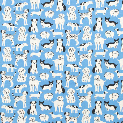 Fitted Crib Sheet - Dog Parade Blue