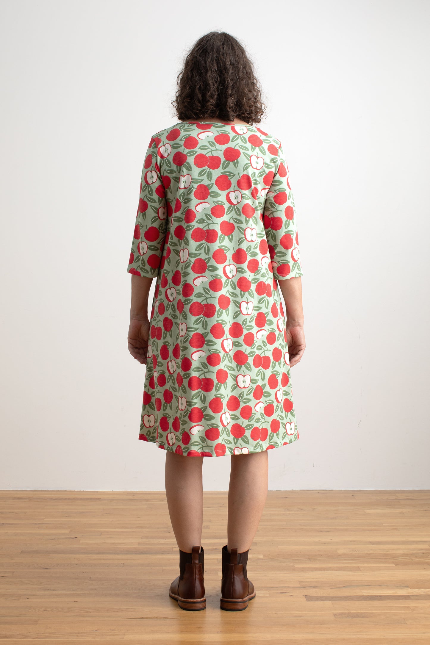 Helsinki Dress - Apples Red & Green