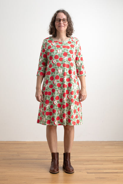 Helsinki Dress - Apples Red & Green