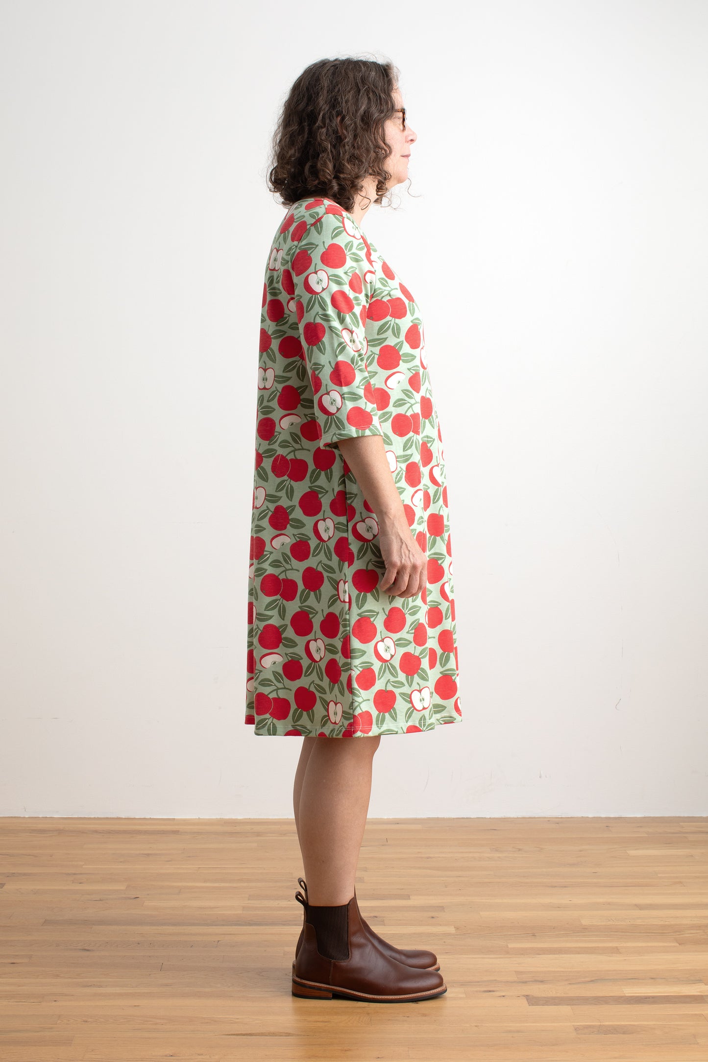 Helsinki Dress - Apples Red & Green