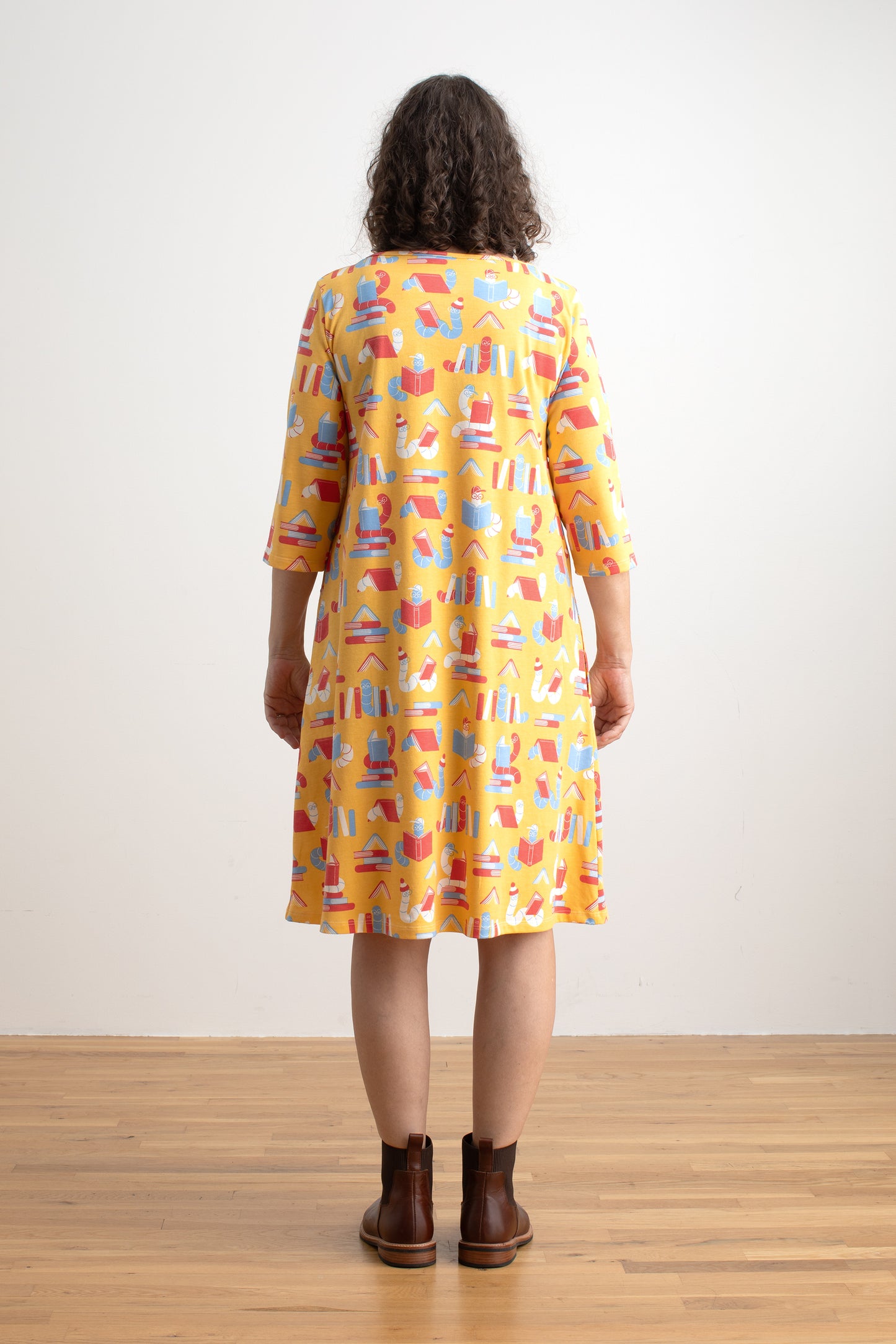 Helsinki Dress - Bookworms Yellow