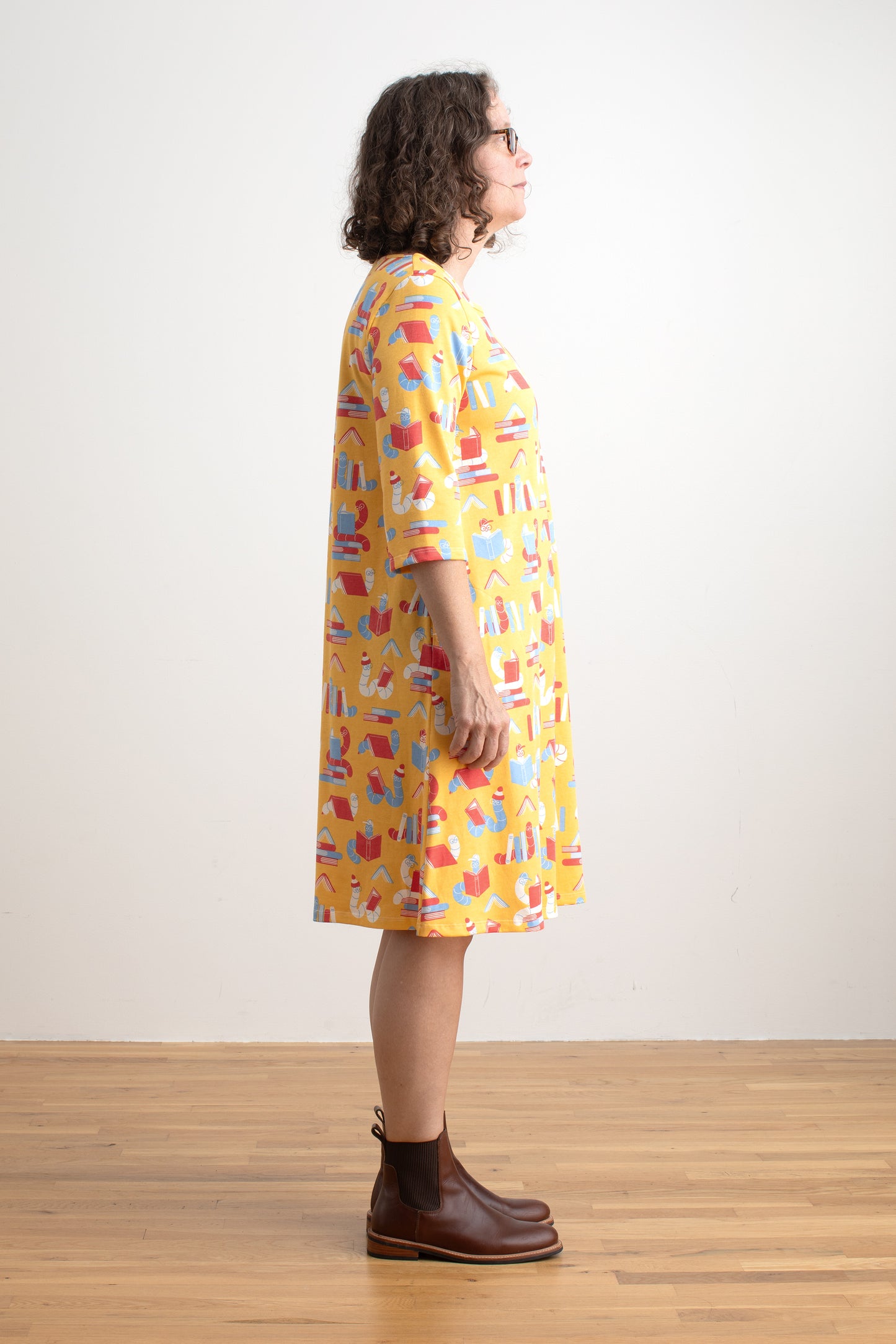 Helsinki Dress - Bookworms Yellow