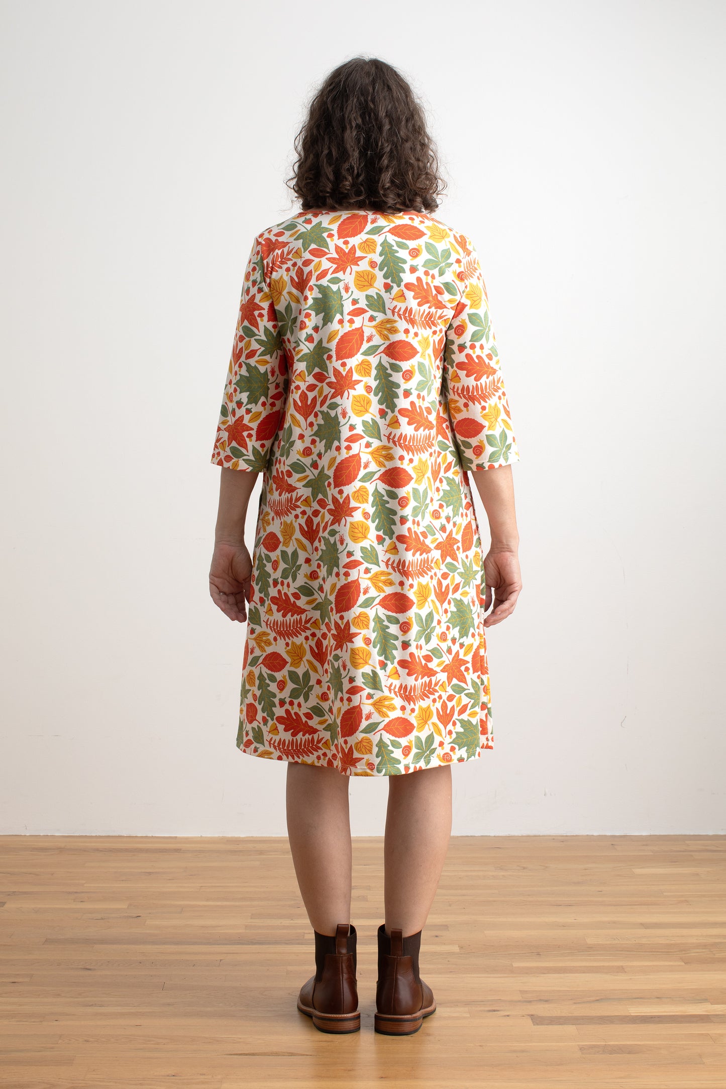 Helsinki Dress - Leaves Yellow & Green