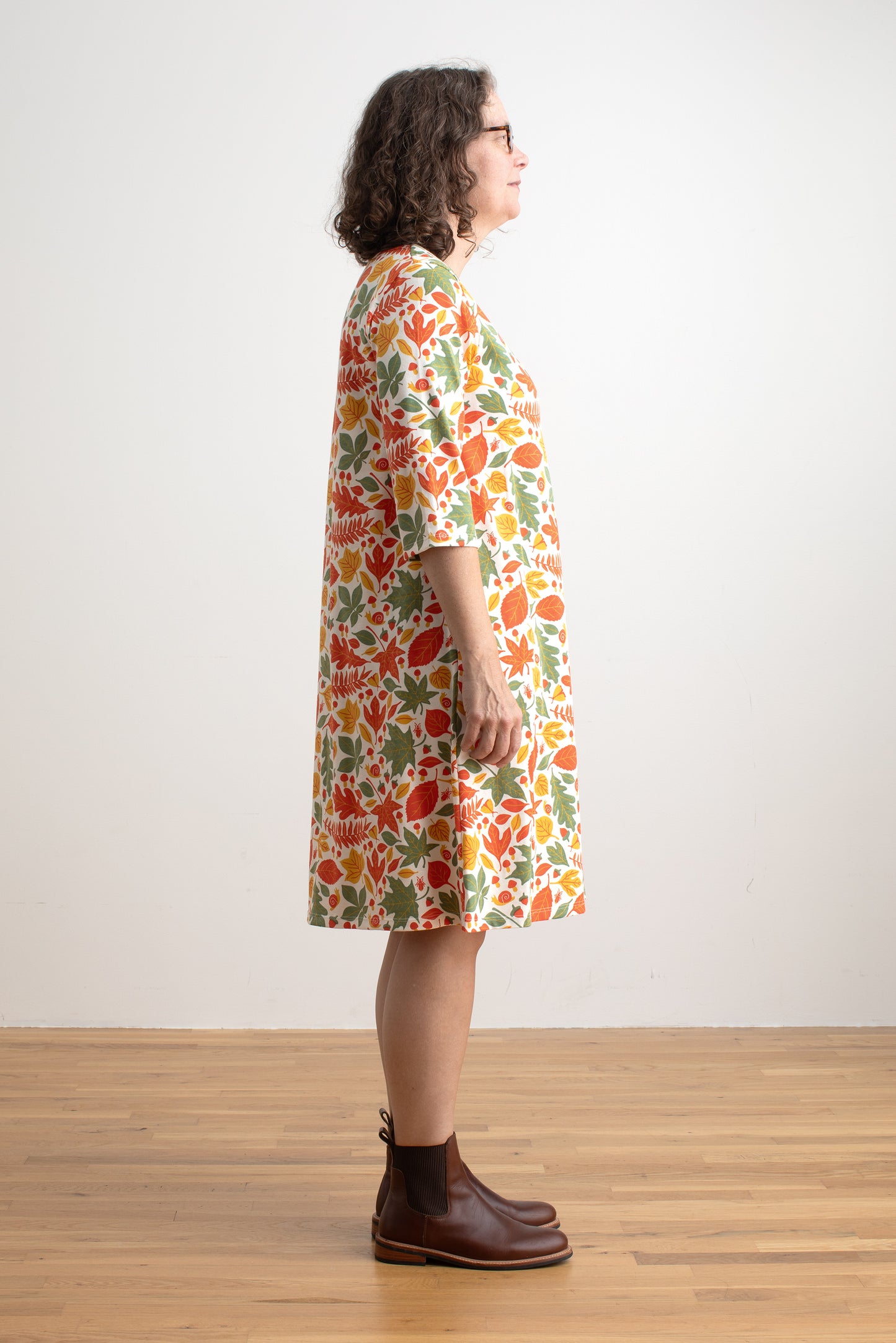 Helsinki Dress - Leaves Yellow & Green