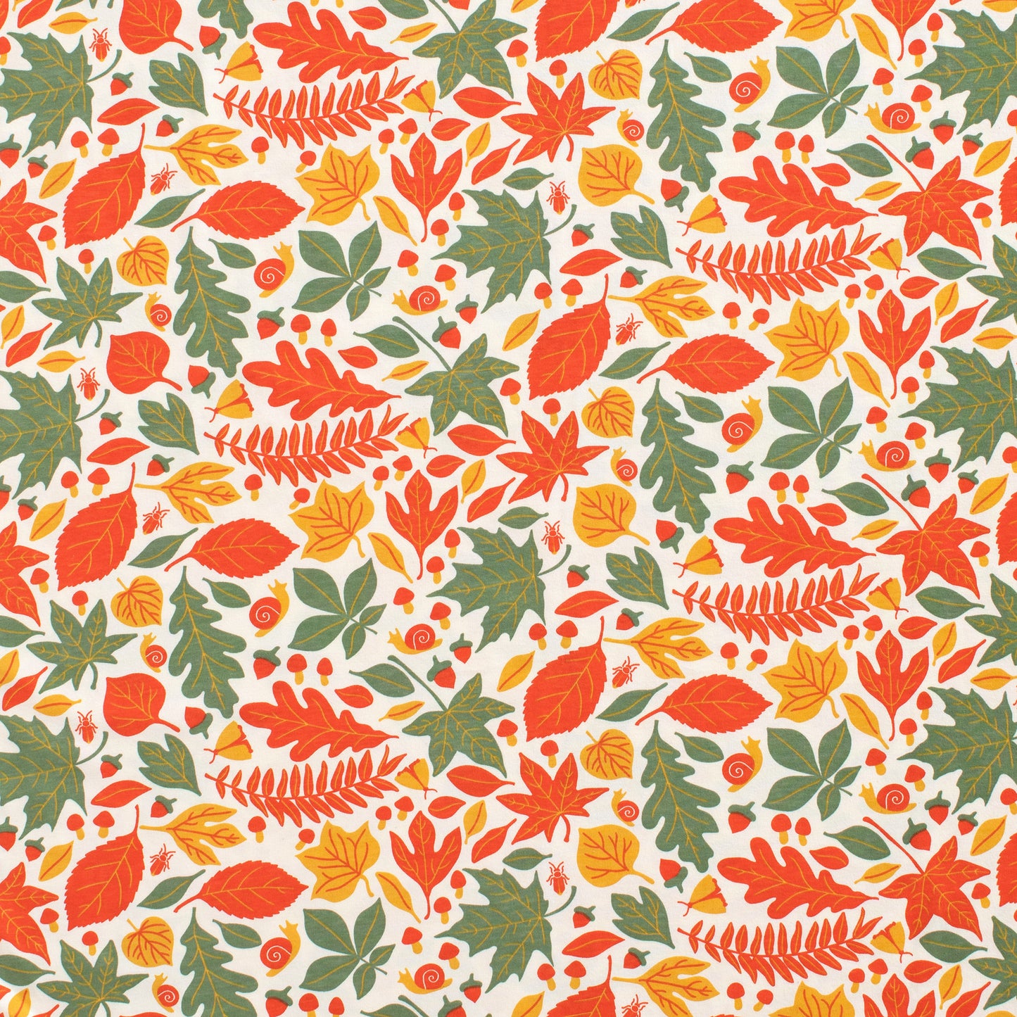 French Terry Blanket - Leaves Yellow & Green