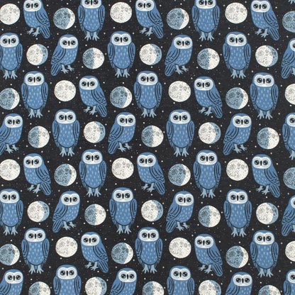 Madison Dress - Midnight Owls Charcoal & Blue