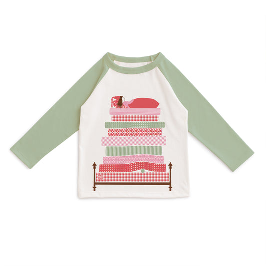 Graphic Baseball Tee - Princess & the Pea Meadow Green
