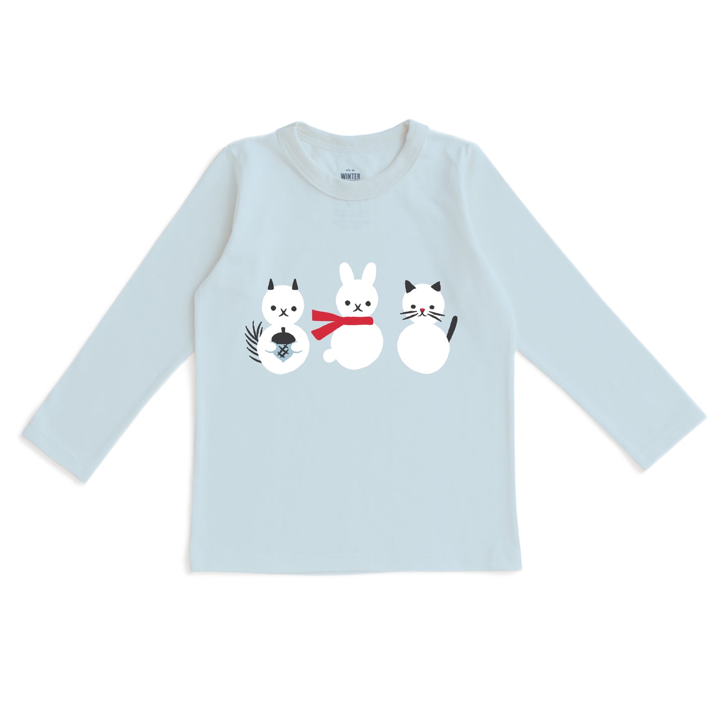 Long-Sleeve GRAPHIC Tee - Snow Friends Sky Blue