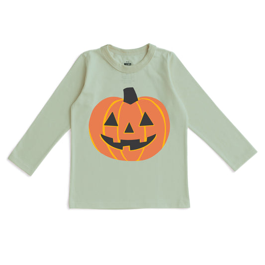 Long-Sleeve GRAPHIC Tee - Jack O' Lantern Meadow Green
