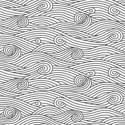 Wallpaper - Ocean Waves Charcoal