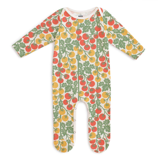 Footed Romper - Tomato Vines Red & Yellow