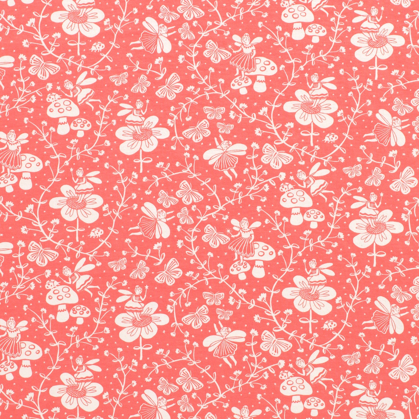 Footed Romper - Fairies Coral