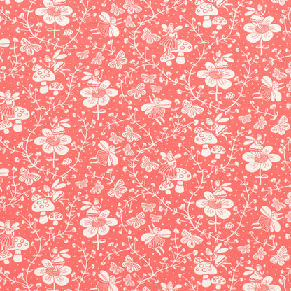 Footed Romper - Fairies Coral