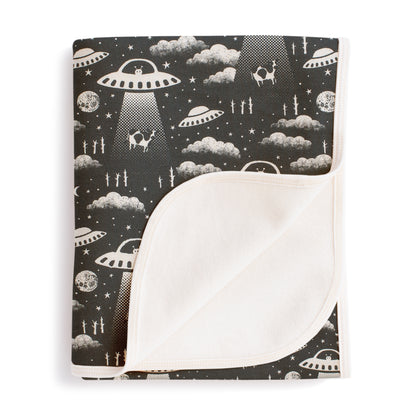 French Terry Blanket - Aliens Charcoal
