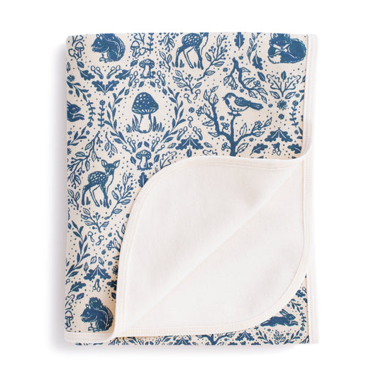 French Terry Blanket - Animal Tapestry Delft Blue