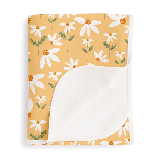 French Terry Blanket - Daisies Yellow