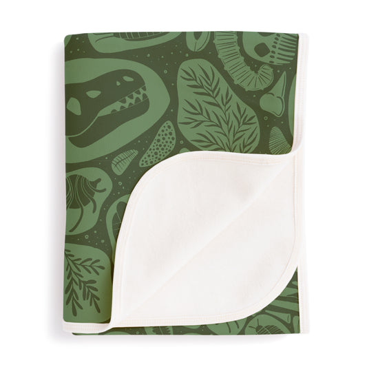 French Terry Blanket - Fossils Green