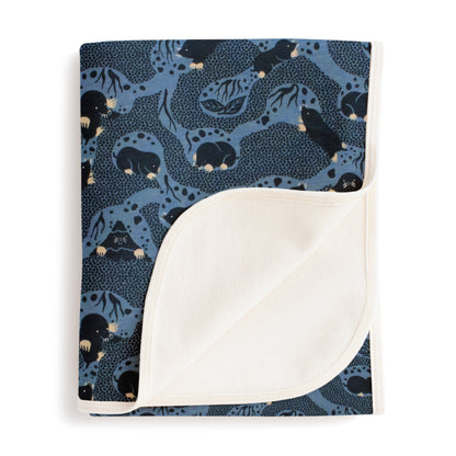 French Terry Blanket - Moles Blue