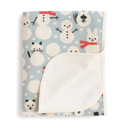 French Terry Blanket - Snow Creatures Sky Blue