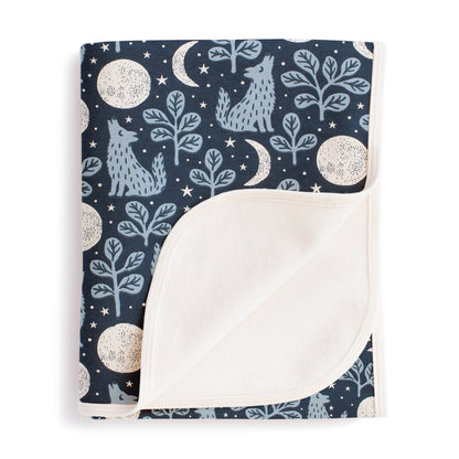 French Terry Blanket - Wolves Navy