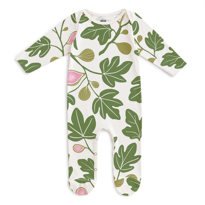 Footed Romper - Figs Green