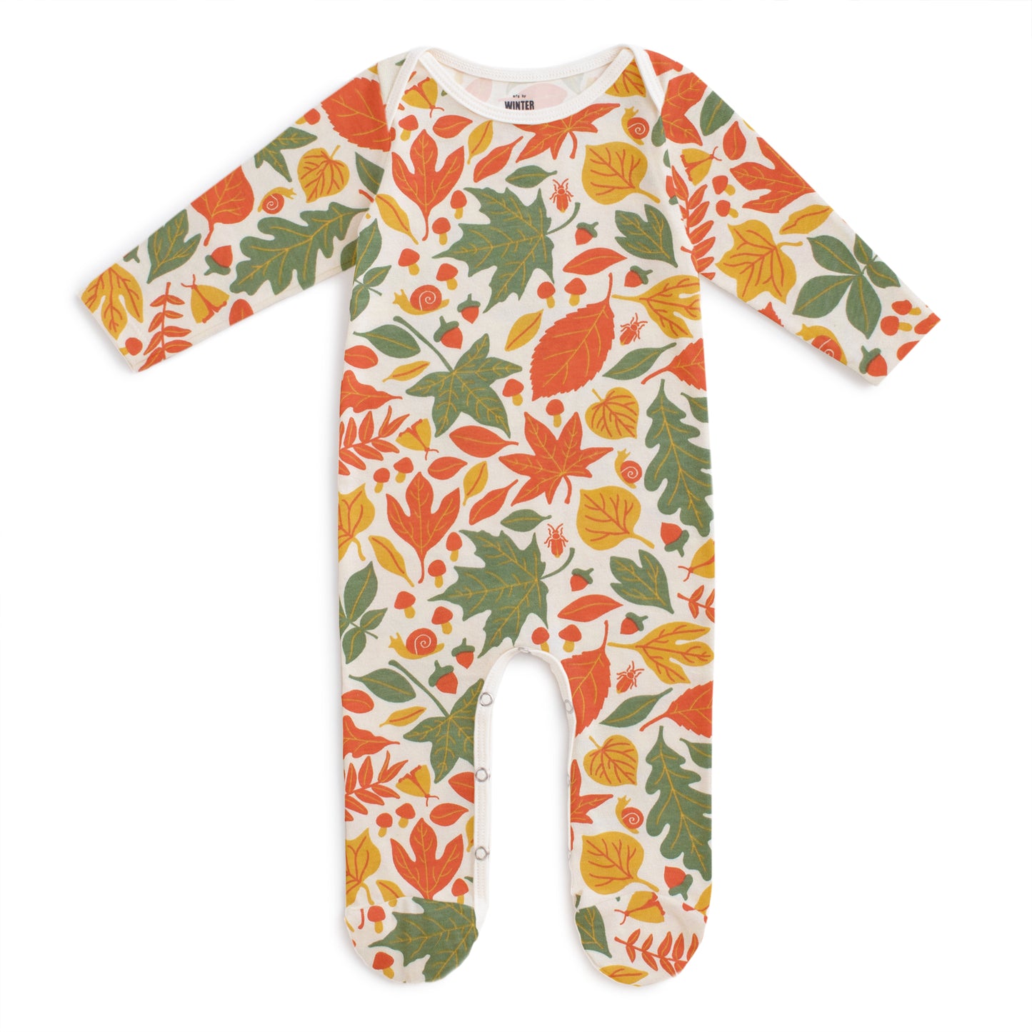 Footed Romper - Leaves Yellow & Green