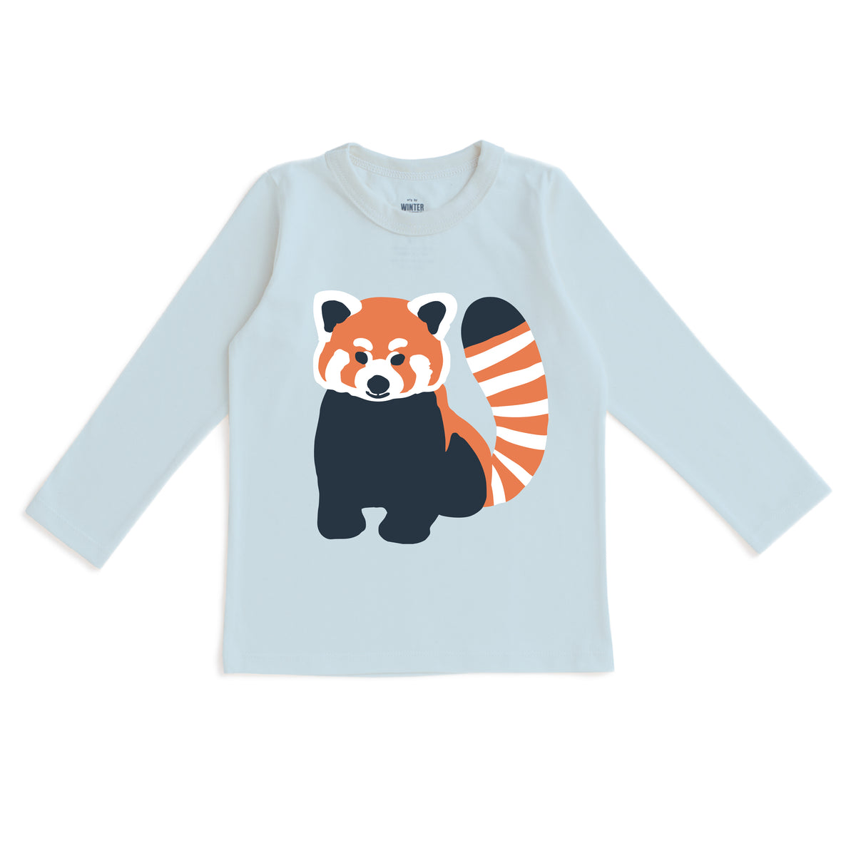 Long-Sleeve GRAPHIC Tee - Red Panda Sky Blue