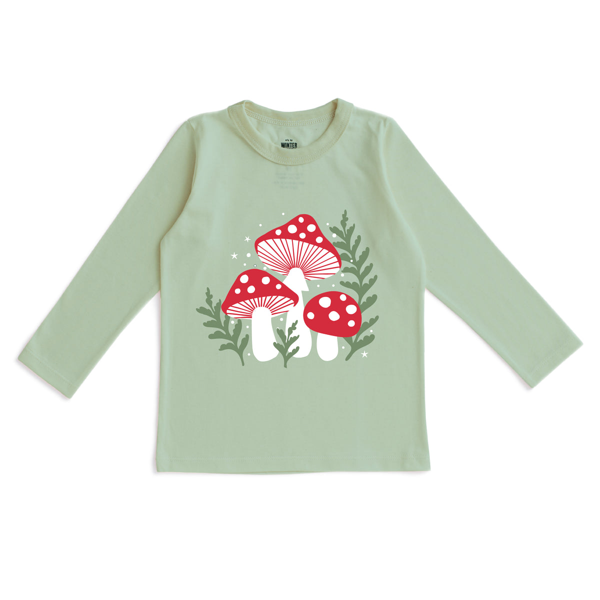 Long-Sleeve GRAPHIC Tee - Toadstool Trio Meadow Green