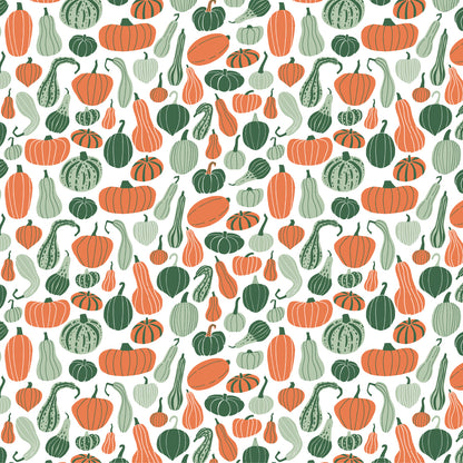 Hoodie - Gourds & Pumpkins Green & Orange