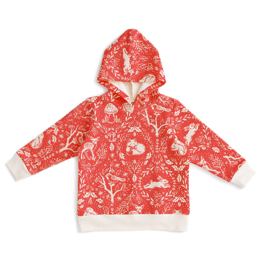 Hoodie - Animal Tapestry Red