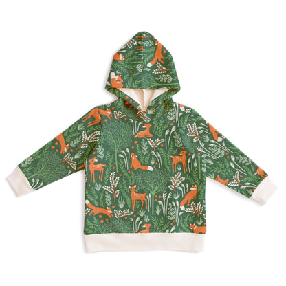 Hoodie - Deer & Foxes Green