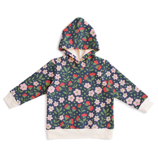 Hoodie - Garden Blooms Navy & Pink