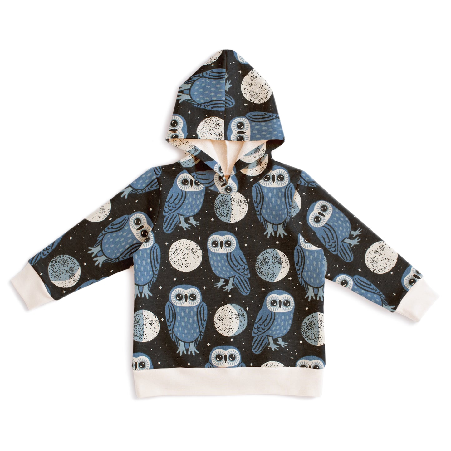 Hoodie - Midnight Owls Charcoal & Blue