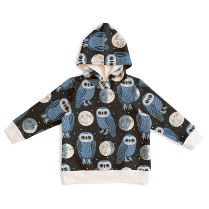 Hoodie - Midnight Owls Charcoal & Blue